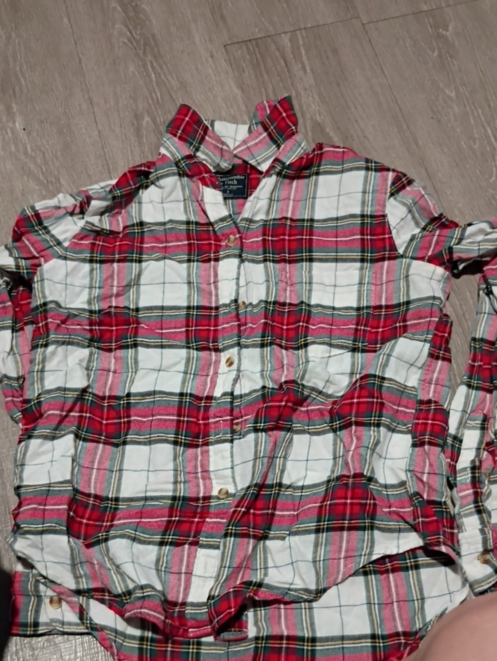 Red Plaid Button-Down Shirt - Classic Flannel Look